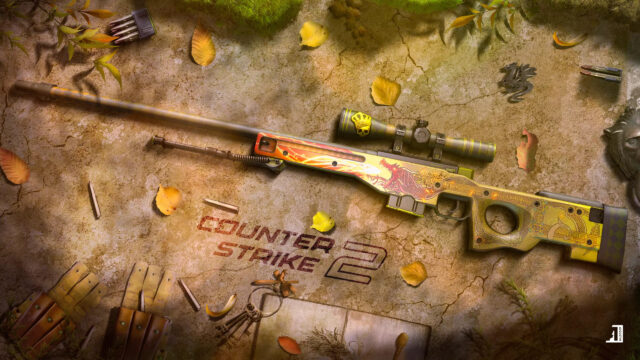 Counter-Strike AWP Dragon Lore Sniper Rifle 4K Wallpaper