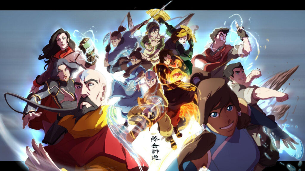 The Legend of Korra and Avatar Heroes Ensemble 4K Desktop Wallpaper