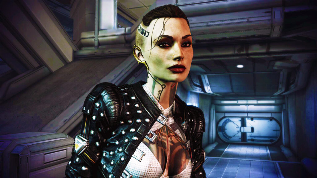 Jack from Mass Effect Cyberpunk Style Portrait PC Wallpaper