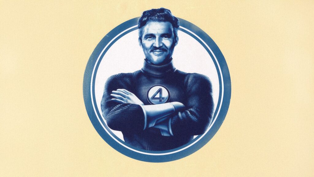 Pedro Pascal as Mister Fantastic Blue Tone Desktop Wallpaper