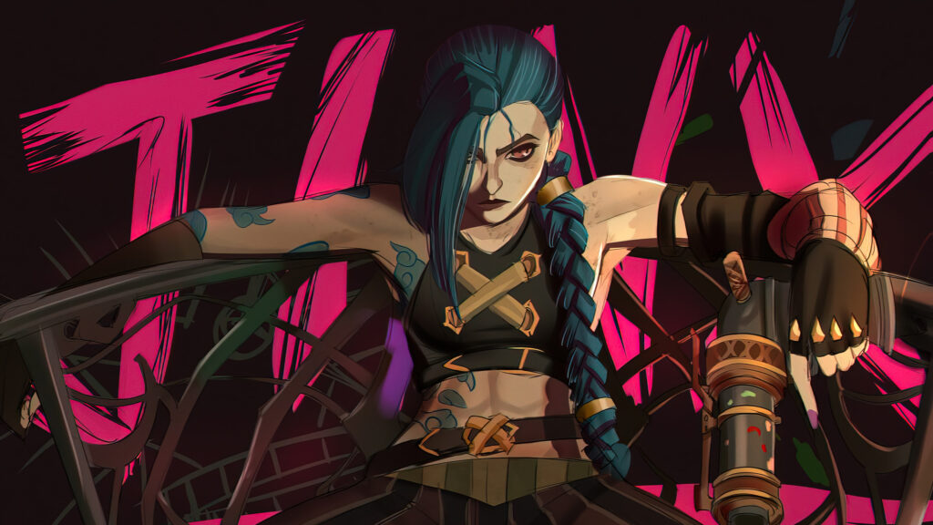 Jinx from Arcane Fan Art 4K Desktop Wallpaper