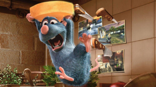 Remy Ratatouille Running from Knives Desktop Wallpaper