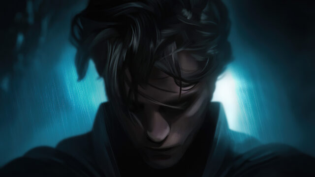 Melancholic Cinematic Male Portrait Desktop Wallpaper
