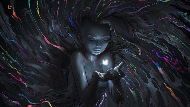 Ethereal Girl Holding Radiant Light 4K Wallpaper