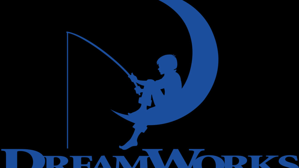 DreamWorks Logo Minimalist Blue Desktop Wallpaper