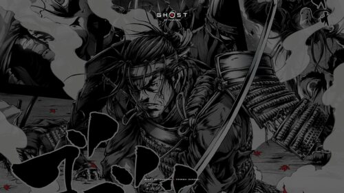 Ghost of Tsushima Samurai Action Manga Style Desktop Wallpaper