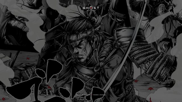 Ghost of Tsushima Samurai Action Manga Style Desktop Wallpaper