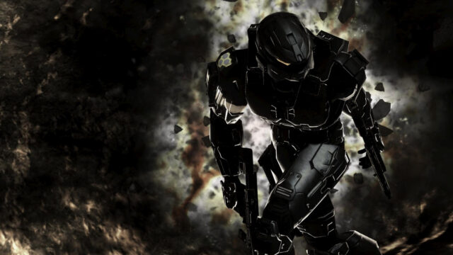 Master Chief Black Armor Stealth Combat 4K Desktop Wallpaper