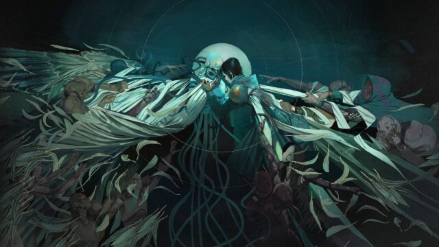Surreal Sci-Fi Encounter Desktop Wallpaper
