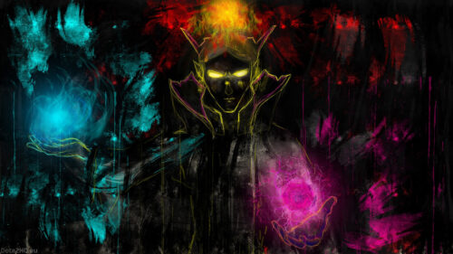 Dark Fantasy Mage Elemental Energy 4K Wallpaper