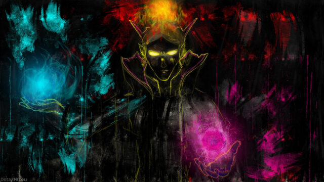 Dark Fantasy Mage Elemental Energy 4K Wallpaper