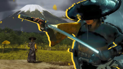 Ghost of Yotei Inspired Samurai Duel 4K Desktop Wallpaper