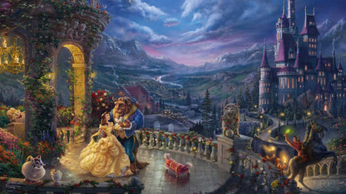 Beauty and the Beast Enchanted Castle Scene 4K Wallpaper