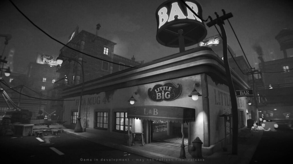 Black and White Noir City Street 4K Desktop Wallpaper