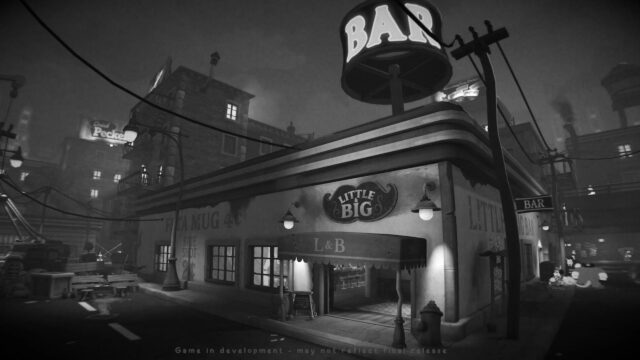 Black and White Noir City Street 4K Desktop Wallpaper