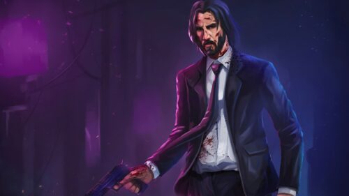John Wick Bloody Suit Action Portrait 4K Desktop Wallpaper