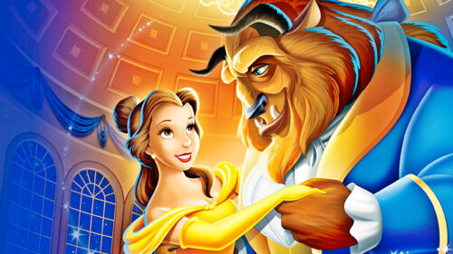 Belle and The Beast Ballroom Dance Disney 4K Wallpaper