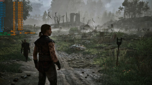 Gothic Remake Scene with Character and Ruins 4K Wallpaper
