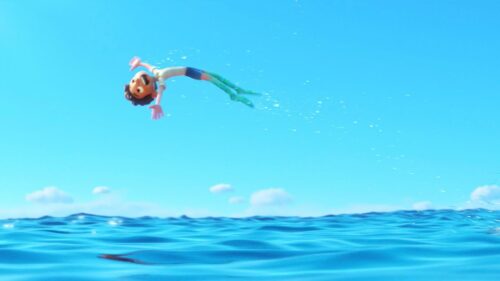 Luca Movie Sea Monster Jumping High-Definition PC Wallpaper