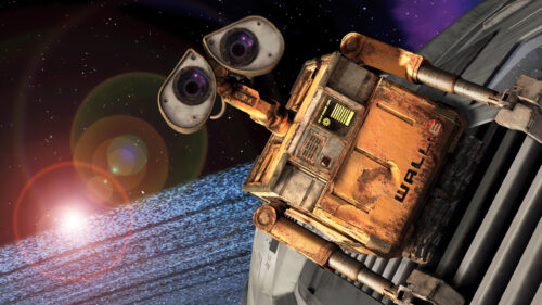 WALL-E in Outer Space Cinematic Scene 4K Desktop Wallpaper