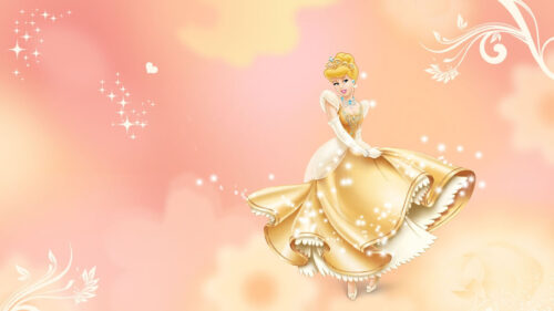 Golden Princess in a Sparkly Dress Fantasy Desktop Wallpaper