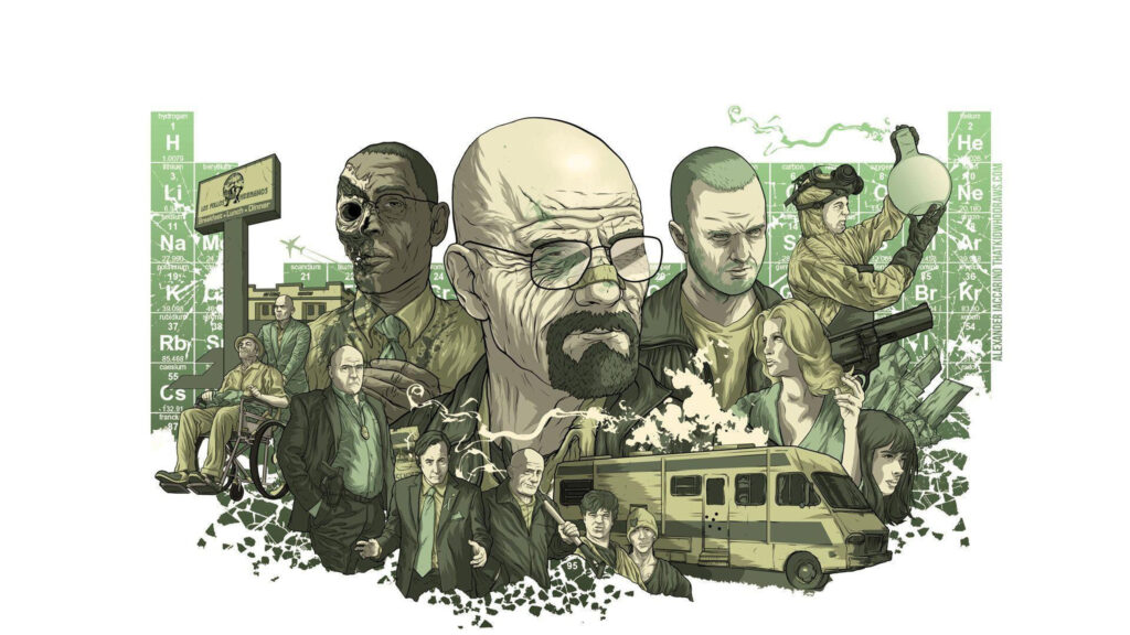 Breaking Bad Characters Illustration 4K Desktop Wallpaper