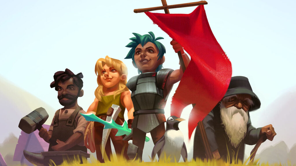 Adventuring Party with Penguin Desktop Wallpaper