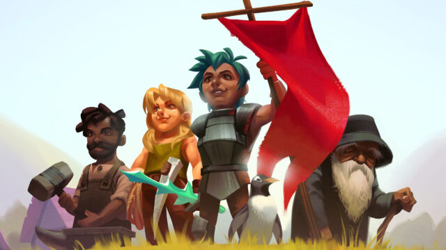 Adventuring Party with Penguin Desktop Wallpaper