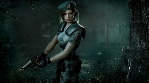 Jill Valentine Resident Evil Dark Forest Desktop Wallpaper