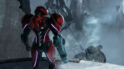 Samus Aran Dread Suit Armor 4K Desktop Wallpaper