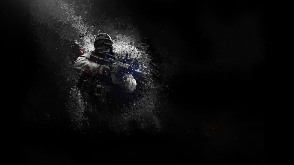 Counter-Strike Tactical Soldier Minimalist Desktop Wallpaper
