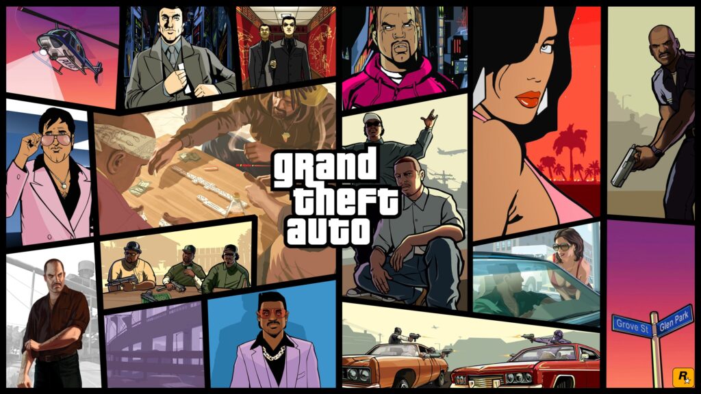 Grand Theft Auto Series Montage 4K Desktop Wallpaper