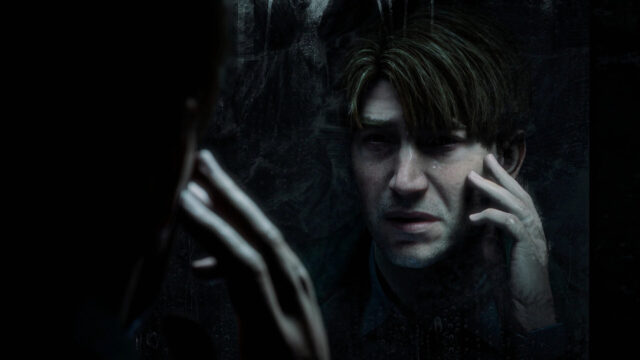 Sad Man Staring at Mirror Desktop Wallpaper