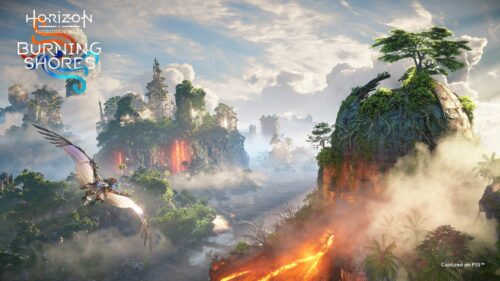 Horizon Forbidden West Burning Shores Scenic Desktop Wallpaper