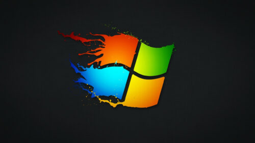 Windows Logo Ink Splatter Style HD Desktop Wallpaper