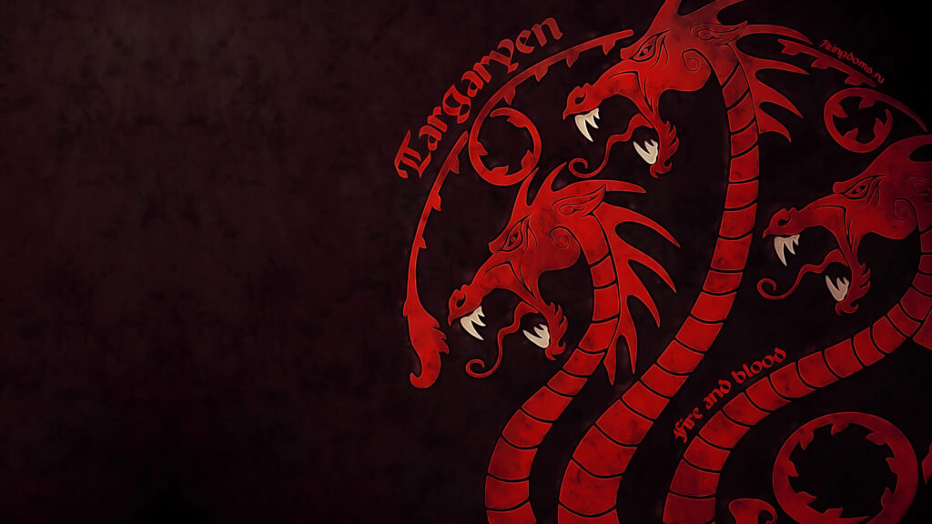 House Targaryen Three-Headed Dragon Emblem Desktop Wallpaper