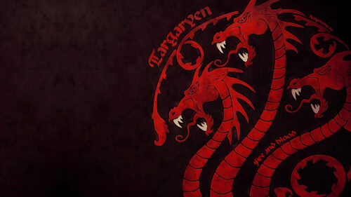 House Targaryen Three-Headed Dragon Emblem Desktop Wallpaper