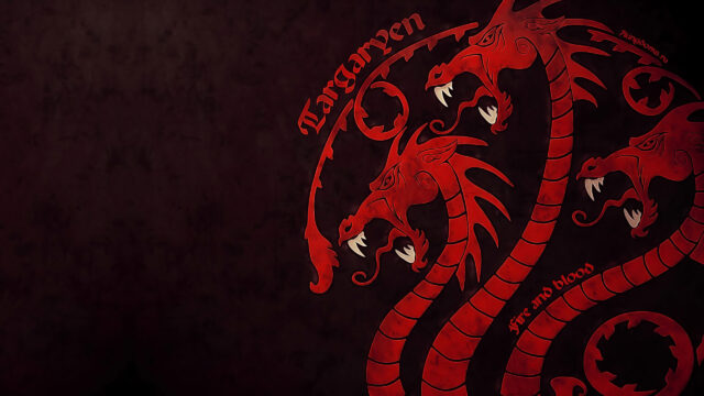 House Targaryen Three-Headed Dragon Emblem Desktop Wallpaper