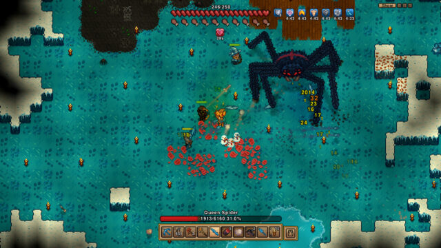 Queen Spider Boss Battle in Core Keeper PC Wallpaper