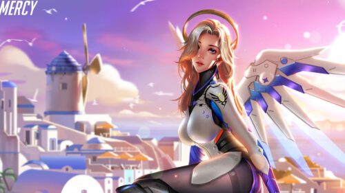 Mercy Overwatch Fan Art Desktop Wallpaper