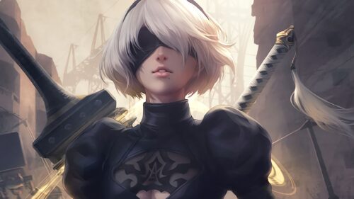 2B Nier Automata Combat Android Desktop Wallpaper