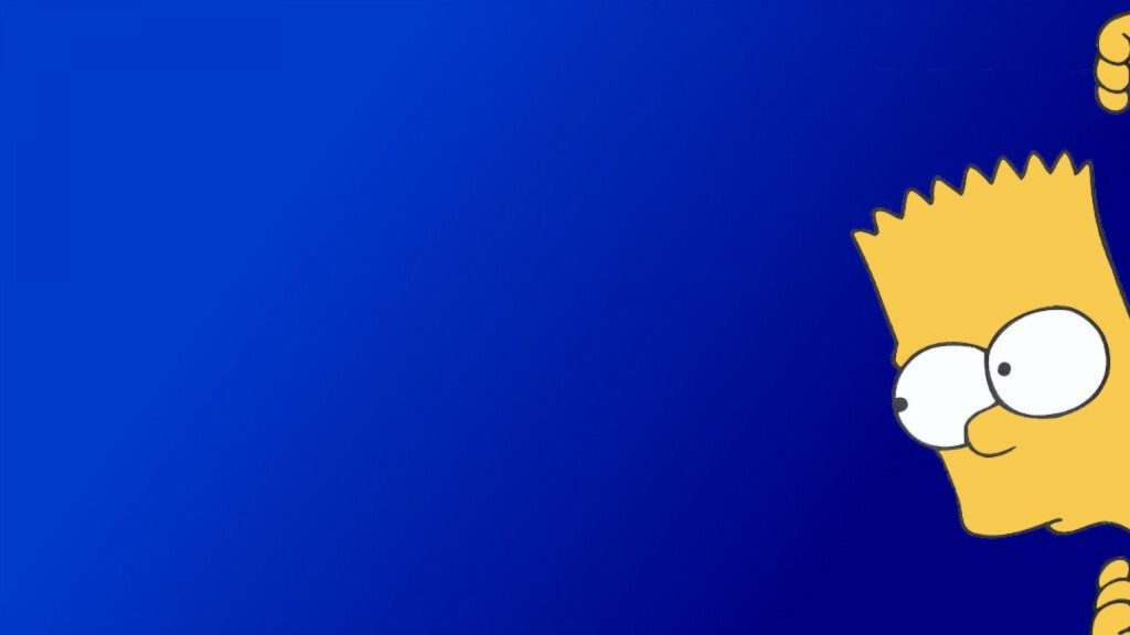Minimalist Bart Simpson Blue Design 4K Desktop Wallpaper