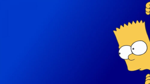 Minimalist Bart Simpson Blue Design 4K Desktop Wallpaper