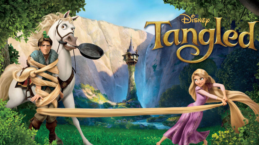 Tangled Rapunzel and Flynn Rider 4K Desktop Wallpaper