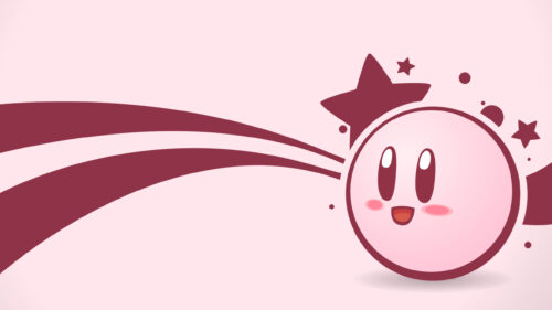 Minimalist Pink Cartoon Character Desktop Wallpaper