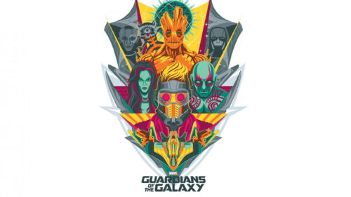Guardians of the Galaxy Stylized Vector Art Desktop Wallpaper