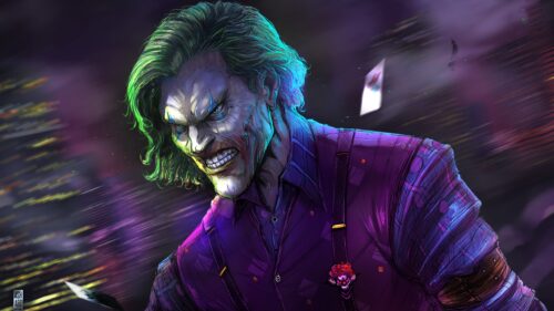 Menacing Joker Grin Digital Art 4K Desktop Wallpaper