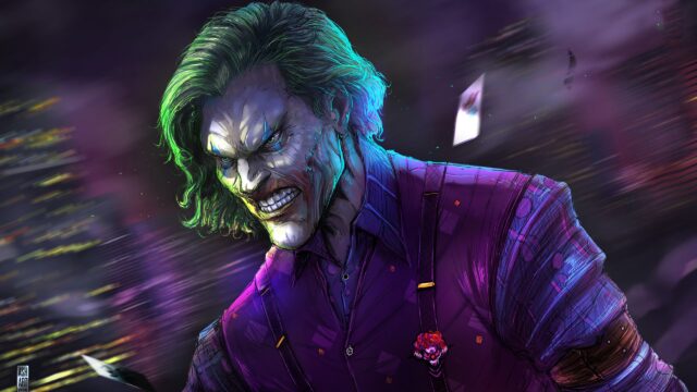 Menacing Joker Grin Digital Art 4K Desktop Wallpaper