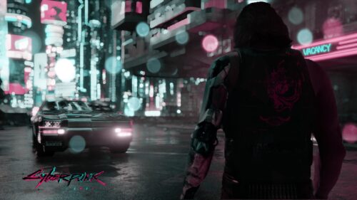 Johnny Silverhand Cyberpunk Street Scene 4K Desktop Wallpaper