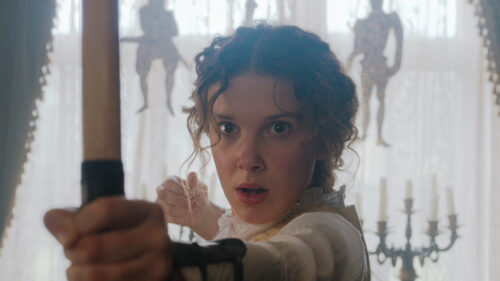 Enola Holmes Focused Action Scene Desktop Wallpaper